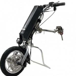 Electric wheelchair motor attachment for manual wheelchairs